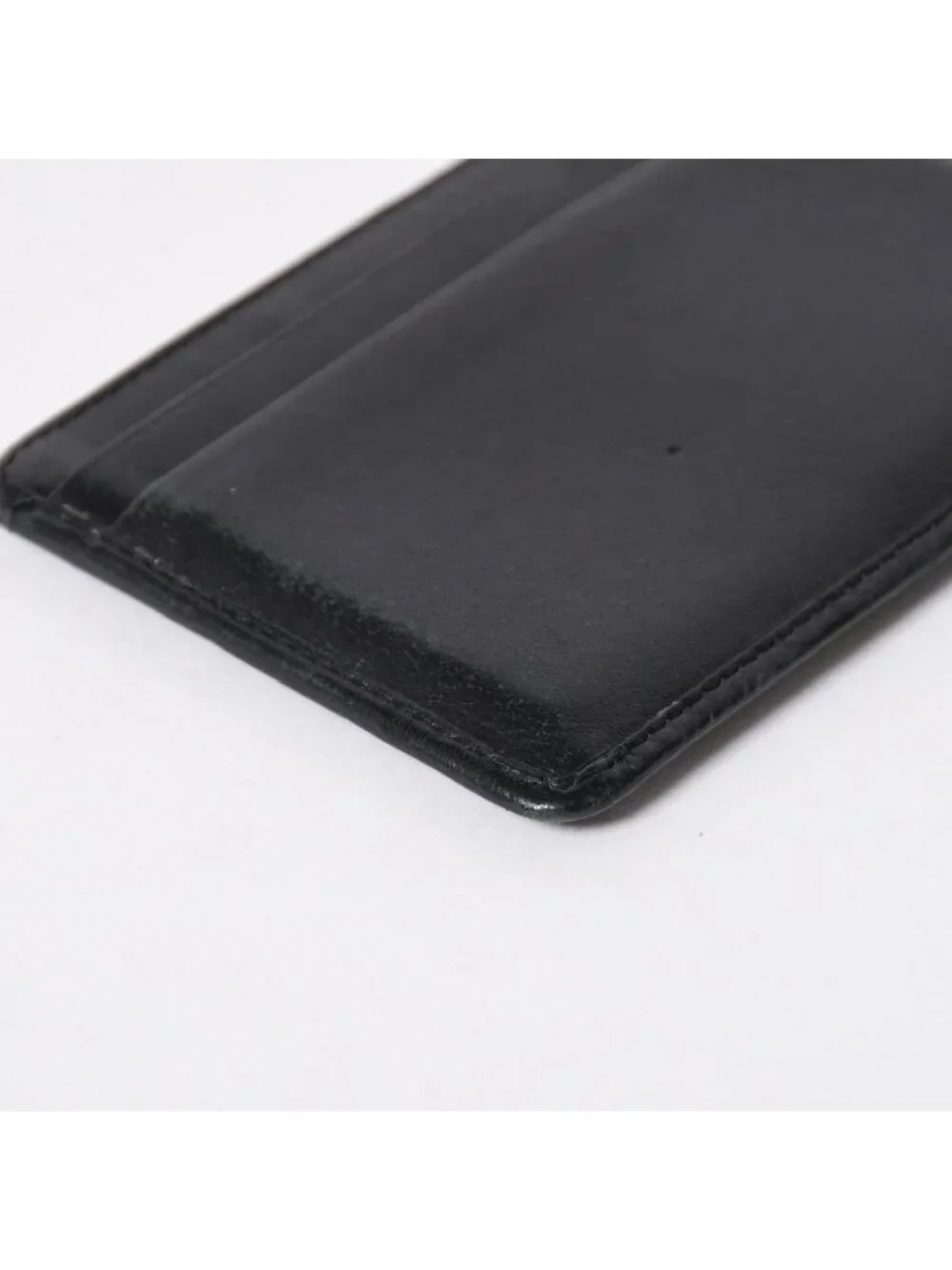 Chanel Cambon Line Card Case CC Logo Lambskin Black Pink